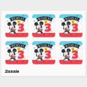 Mickey Mouse Fun Birthday party plate Customizable スクエアシール (シート)