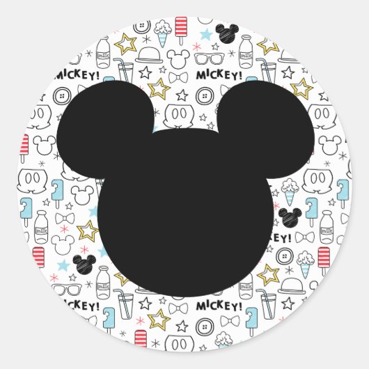 Mickey Mouse Fun Birthday  Round sticker ラウンドシール (正面)