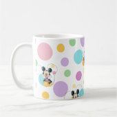 Mickey Mouse Polka Dot Baby Shower コーヒーマグカップ (左)