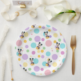 Mickey Mouse Polka Dot Baby Shower ペーパープレート