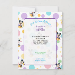 Mickey Mouse Polka Dot Baby Shower 招待状
