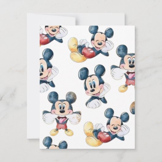 Mickey Mouse Polka Dot Baby Shower 招待状 (裏面)