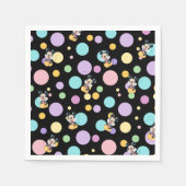 Mickey Mouse Polka Dot black Baby Shower スタンダードカクテルナプキン (正面)
