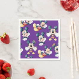 Mickey Mouse Polka Dot  purple Baby Shower スタンダードカクテルナプキン
