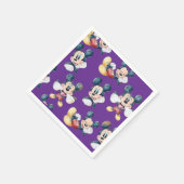 Mickey Mouse Polka Dot  purple Baby Shower スタンダードカクテルナプキン (角)