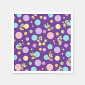 Mickey Mouse Polka Dot  purple Baby Shower スタンダードカクテルナプキン (正面)