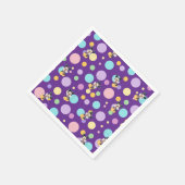 Mickey Mouse Polka Dot  purple Baby Shower スタンダードカクテルナプキン (角)