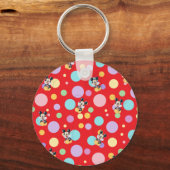 Mickey Mouse Polka Dot  red Baby Shower キーホルダー (正面)