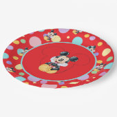Mickey Mouse Polka Dot red Baby Shower ペーパープレート (アングル)