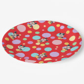 Mickey Mouse Polka Dot red Baby Shower ペーパープレート (アングル)