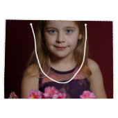 Mickey Mouse Polka Dot red Baby Shower ラージペーパーバッグ (裏面)