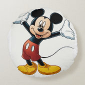 Mickey Mouse Pumpkin Character – Halloween Cartoon ラウンドクッション (裏面)