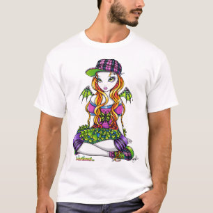 "Micky"のPunkyの虹の妖精の芸術の上 Tシャツ