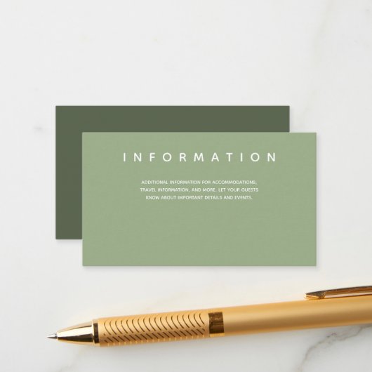 Micro結婚 Sageタイポグラフィ情報 エンクロージャーカード (正面/裏面インサイチュ)