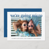 Micro Downsizeの結婚フォトブルー 案内ポストカード (正面/裏面)