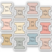 Micro Monthly Index Tab Pastel Bujo Planner Labels シール (正面)