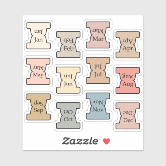 Micro Monthly Index Tab Pastel Bujo Planner Labels シール (シート)