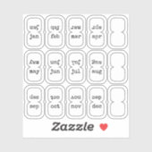 Micro Monthly Index Tabs Journal Divider Foldable シール (シート)