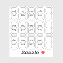 Micro Monthly Index Tabs Journal Divider Foldable シール