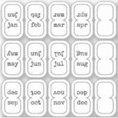 Micro Monthly Index Tabs Journal Divider Foldable シール (正面)