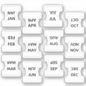 Micro Months Index Tab Bujo ディバイダーラベル プランナー シール (正面)