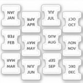 Micro Months Index Tab Bujo Divider Labels Planner シール (正面)