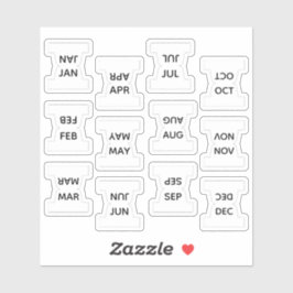 Micro Months Index Tab Bujo Divider Labels Planner シール