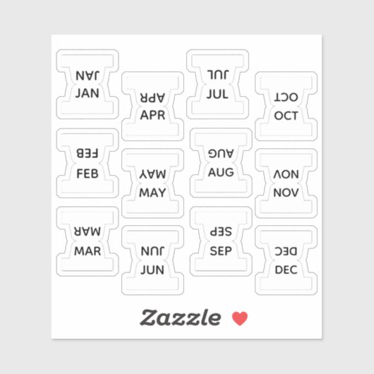 Micro Months Index Tab Bujo Divider Labels Planner シール (シート)
