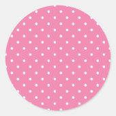 Micro Polka Dot White - Fuchsia Pink ラウンドシール (正面)