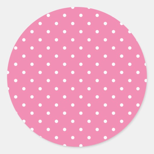 Micro Polka Dot White - Fuchsia Pink ラウンドシール (正面)