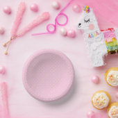 Micro Polka Dot White - Light Pink ペーパーボウル (パーティー)