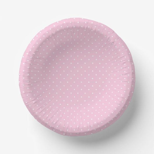 Micro Polka Dot White - Light Pink ペーパーボウル (正面)