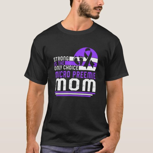 Micro Preemie Mom Premature Purple Ribbon Nicu B Tシャツ (正面)