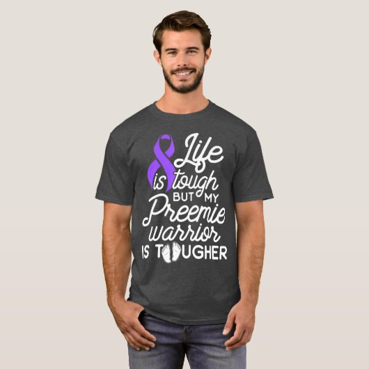 Micro Preemie NICU Daddy Mom Tack Earthrough New Tシャツ (正面フル)