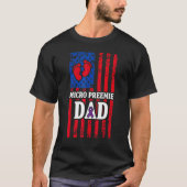 Micro Preemie NICU USA Flags Dad Premature Birth 3 Tシャツ (正面)