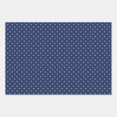 Micro Stars White - 3 Blue ラッピングペーパーシート (正面3)