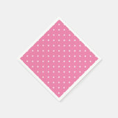Micro Stars White - Fuchsia Pink スタンダードカクテルナプキン (角)