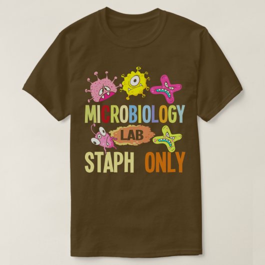Microbiology Lab Staphのみ Tシャツ (デザイン正面)
