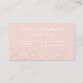 Microbladingのばら色の金ゴールドのグリッターの赤面のピンク 名刺 (裏面)