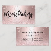 Microbladingのばら色の金ゴールドのグリッターの金属紙吹雪 名刺 (正面/裏面)