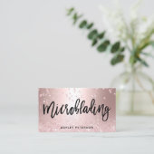 Microbladingのばら色の金ゴールドのグリッターの金属紙吹雪 名刺 (スタンド正面)