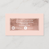 Microbladingのばら色の金ゴールドのタイポグラフィの赤面のピンク 名刺 (裏面)