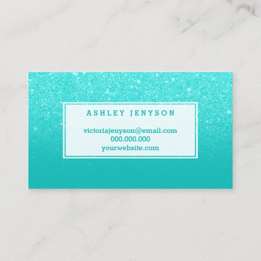 Microbladingのエレガントなタイポグラフィのフェイクな水のグリッター 名刺 (裏面)