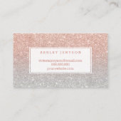 Microbladingのエレガントなタイポグラフィの銀のばら色の金ゴールド 名刺 (裏面)