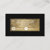 Microbladingのエレガントな金ゴールドのタイポグラフィの黒 名刺 (裏面)