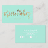 Microbladingの金ゴールドのタイポグラフィの水のパステル 名刺 (正面/裏面)