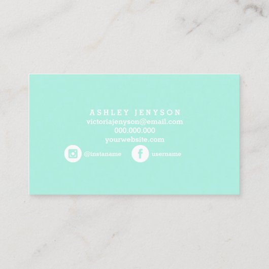 Microbladingの金ゴールドのタイポグラフィの水のパステル 名刺 (裏面)