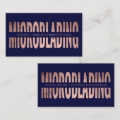 Microbladingはばら色の金ゴールドのタイポグラフィ海軍を切り取りました 名刺 (正面/裏面)