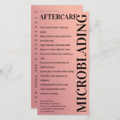 Microblading Aftercareバラおよび金ゴールド_Example サンキューカード (正面/裏面)