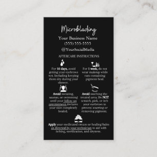 Microblading AfterCare、3.5インチx 2.0インチ名刺 名刺
